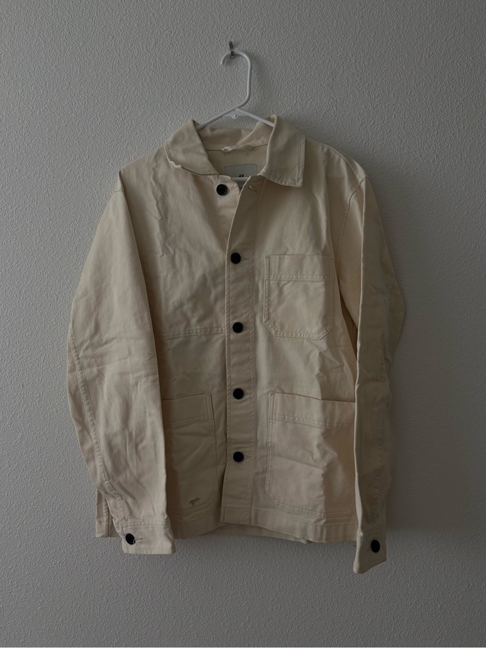 H&M Cream Button-Front Shirt Jacket